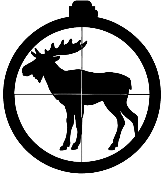 Moose in sights vinyl sticker customize on line.  Hunting 054-0097